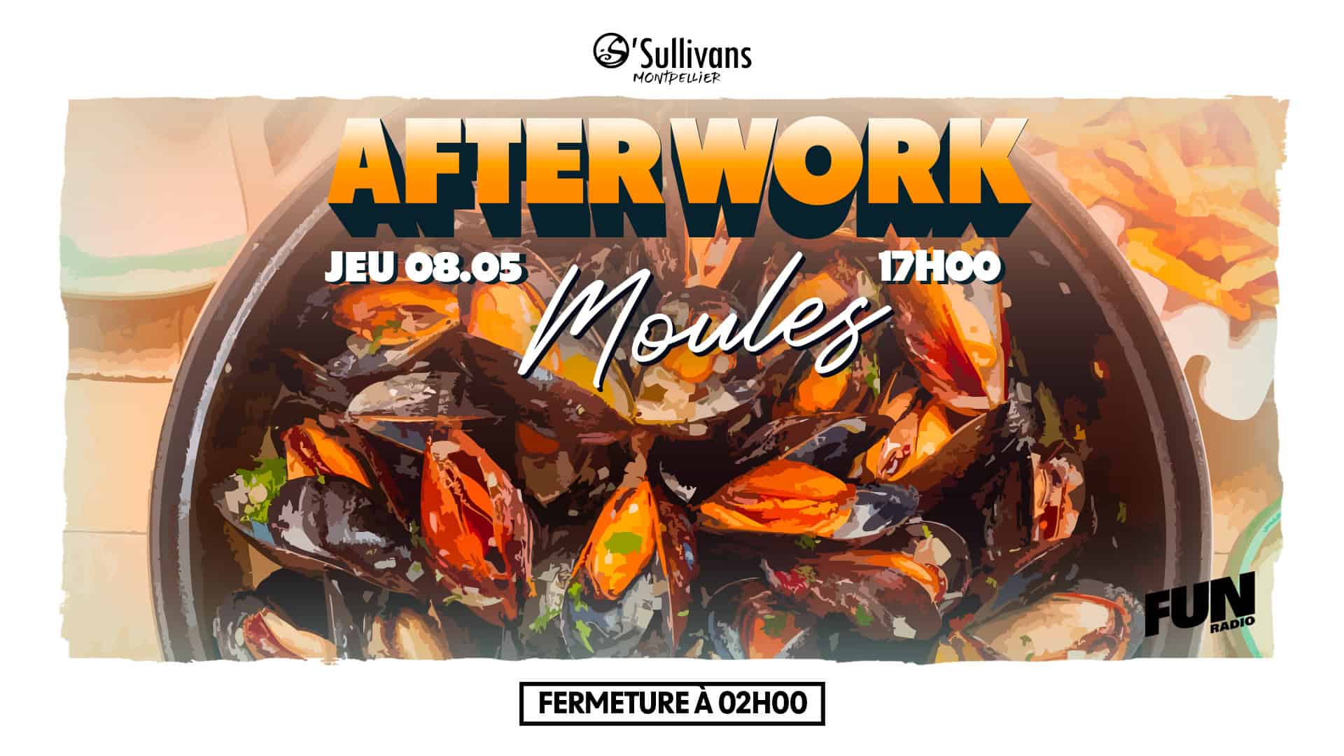 Afterwork Moules événement O'Sullivans Montpellier