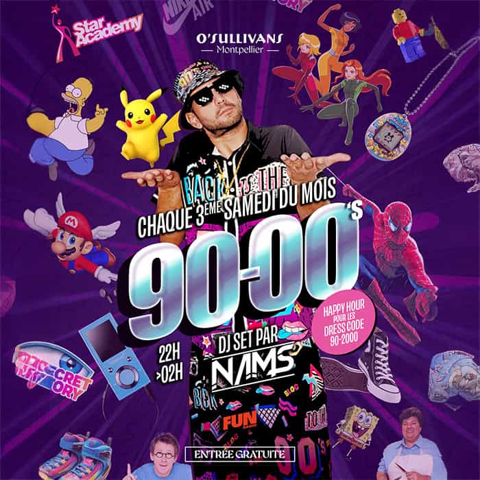 O’Sullivans Montpellier soirée 90s 2000s